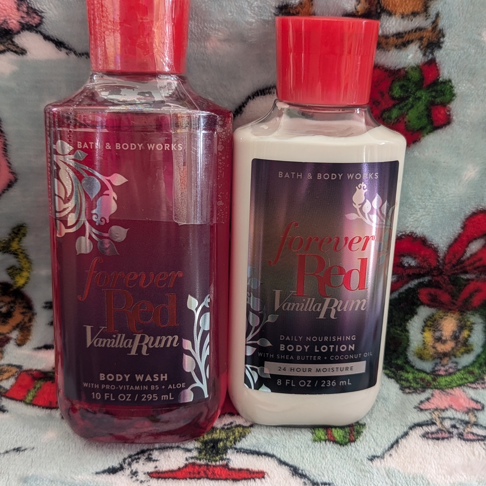 Bath & Body Works Forever Red Vanilla Rum Set - New